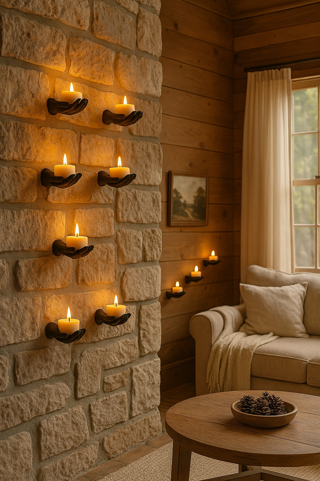 5’li El Figürlü Dekoratif Tealight Mumluk Seti Yapıştırılabilir Hediyelik Mumlar Dahil