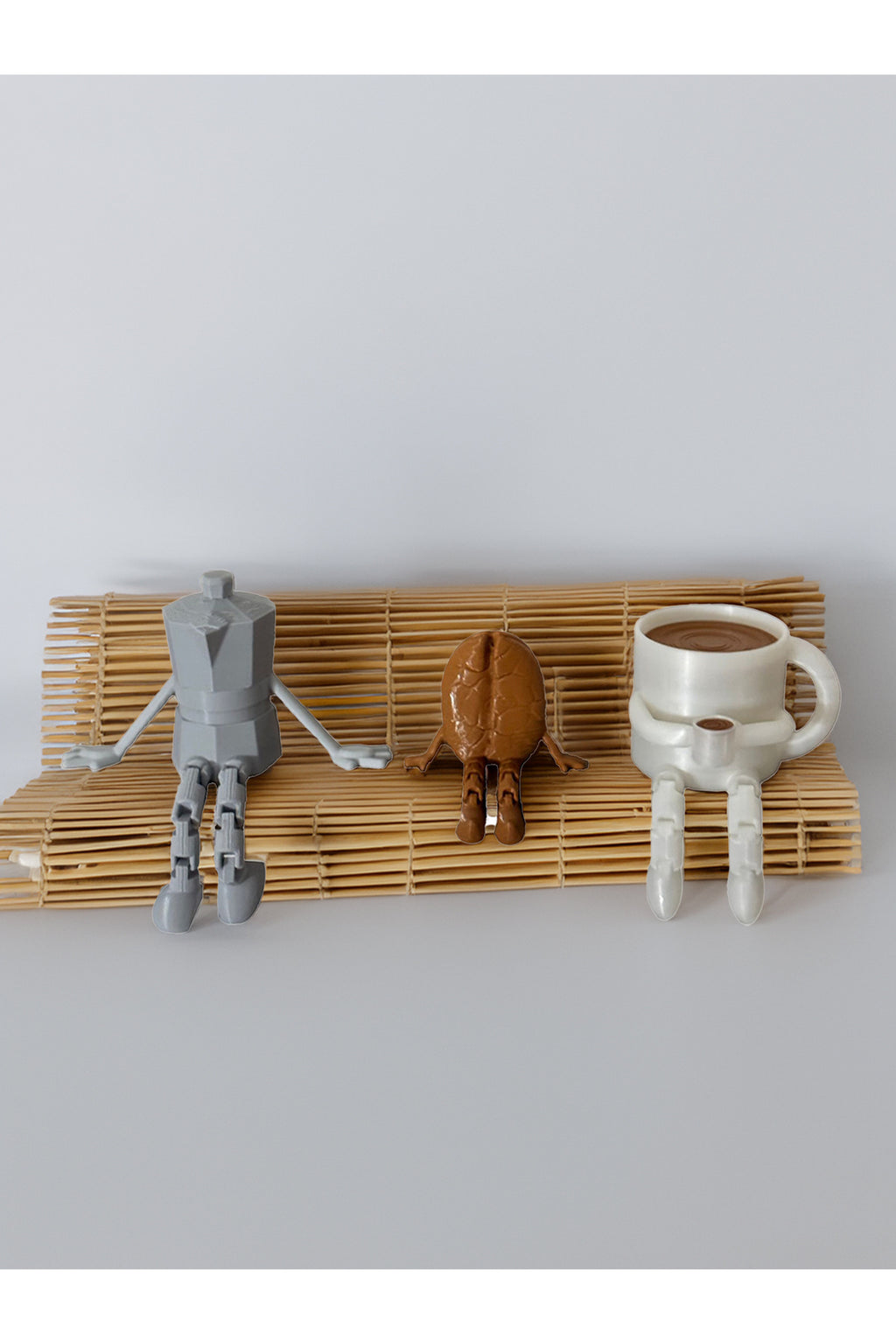 Kahve Köşesi Sevimli Biblo Seti 3lü, Kahve Çekirdeği, Kahve Kupası, Moka Pot, Coffee Set 10cm - Görsel 3