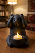 Dekoratif Tealight Mum Hediyeli Ayı Panda Tasarım Vegan