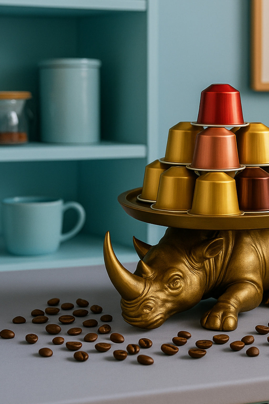 Dekoratif Tasarım Gold Gergedan Sunum Not Pratik Gereç Vegan Üretim 14 X 14 Cm - Görsel 2