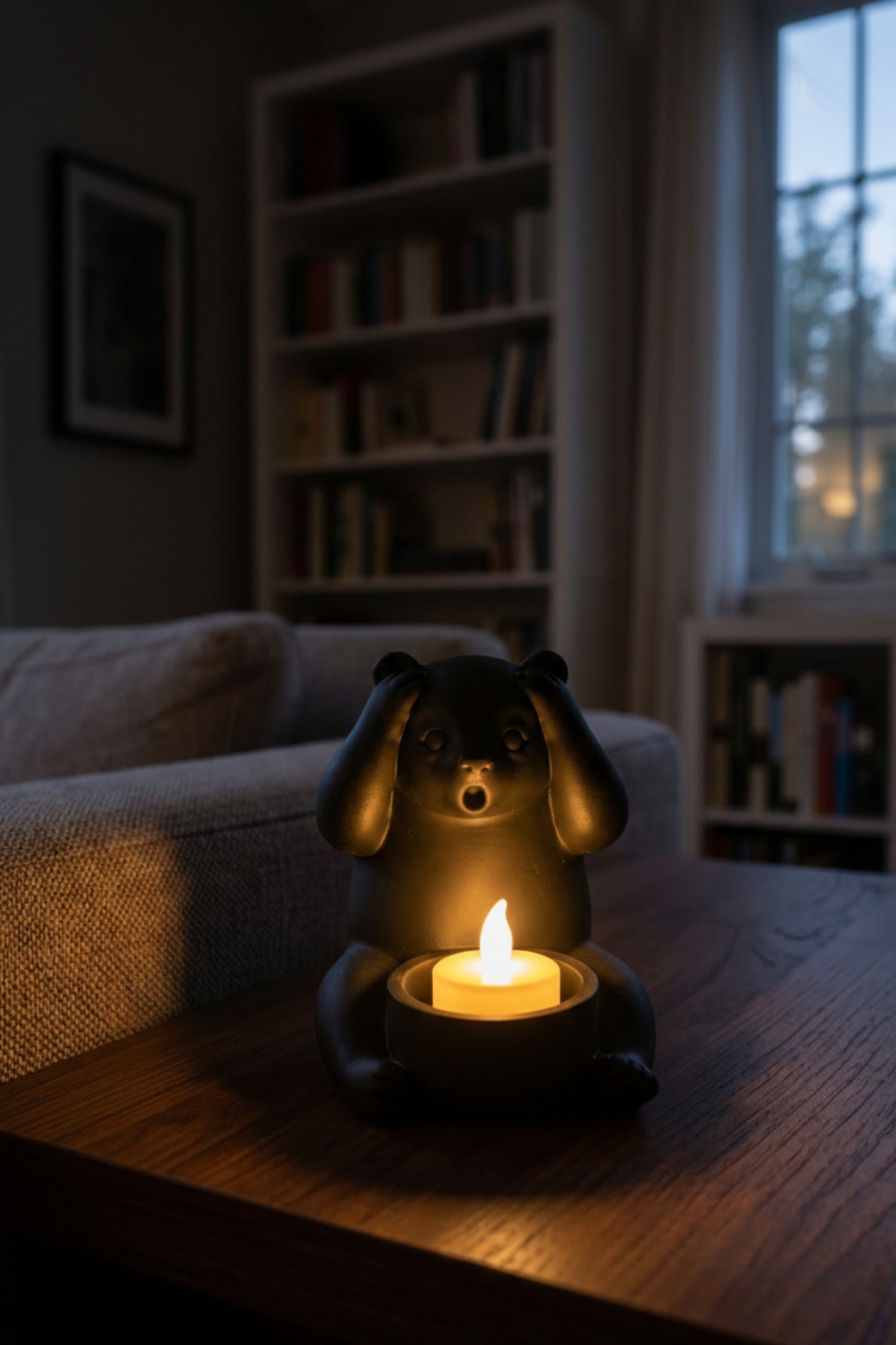 Dekoratif Tealight Mum Hediyeli Ayı Panda Tasarım Vegan - Görsel 8