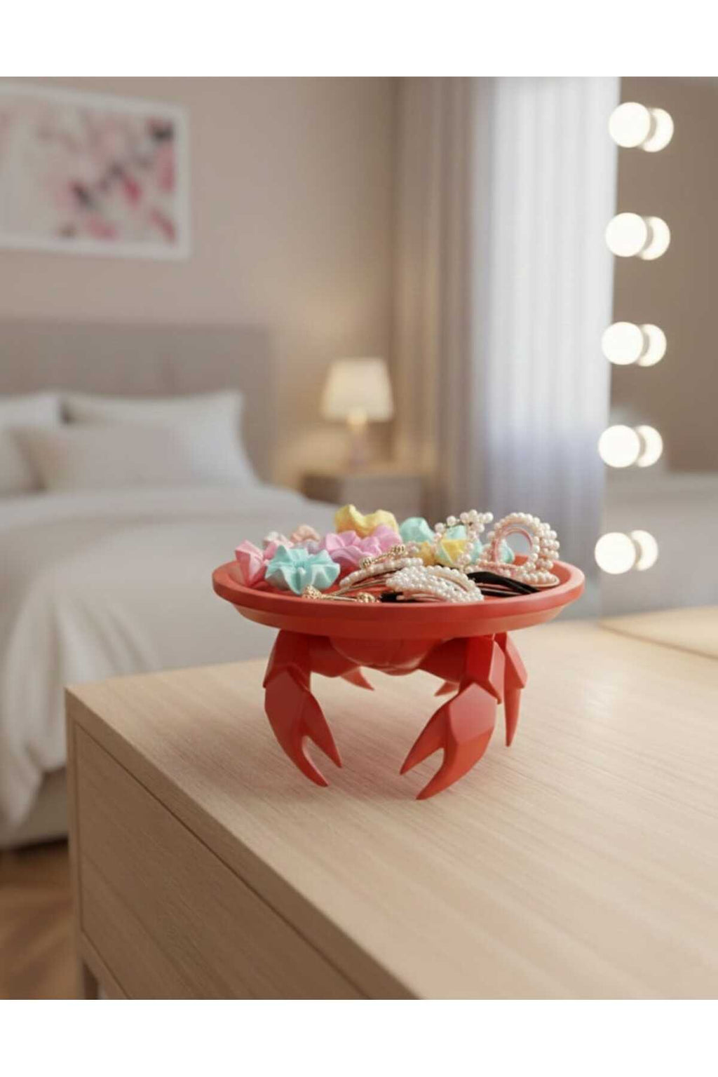 Dekoratif Yengeç Figürü Kırmızı Pratik Ev Gereçleri Sunum Tabak 16 X 16 Cm - Görsel 4