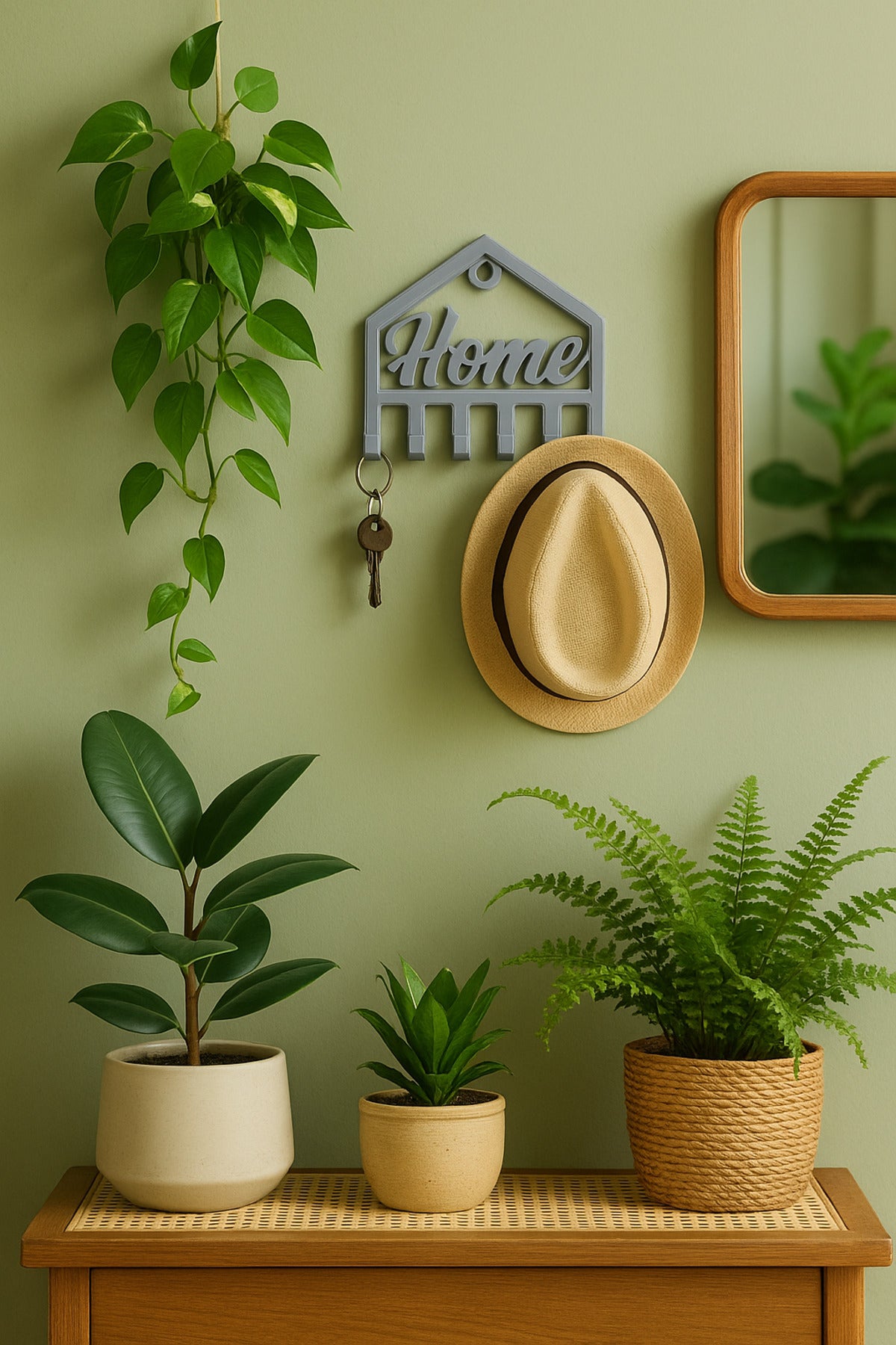 Dekoratif Açılır Kapanır Anahtar Askı Home Detay 15 X 15 Cm - Görsel 4