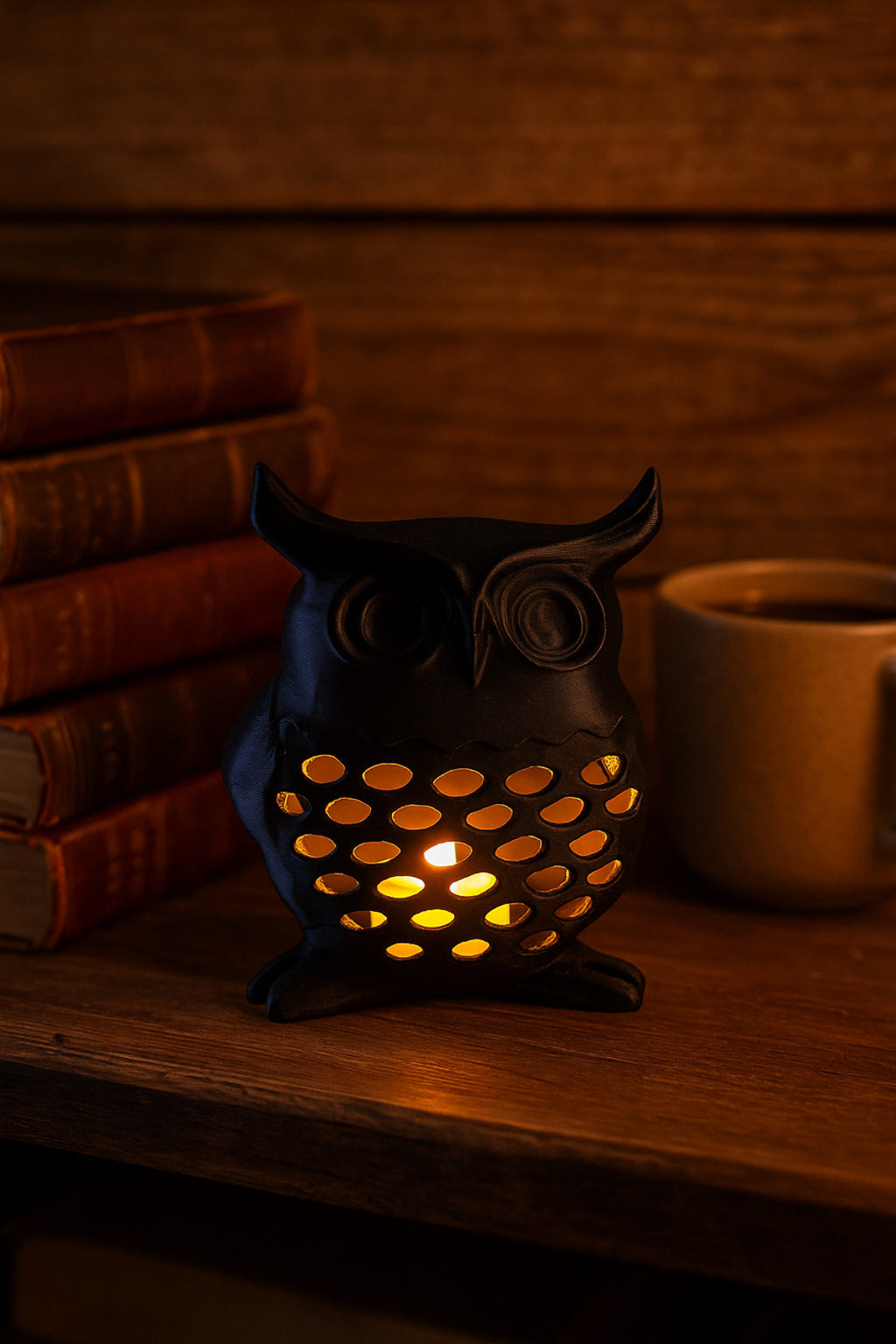 3D Dekoratif Baykuş Mumluk, Tealight Mumluk, Bohem Rustik Ev Dekoru, Hediyelik Romantik Aydınlatma - Görsel 5