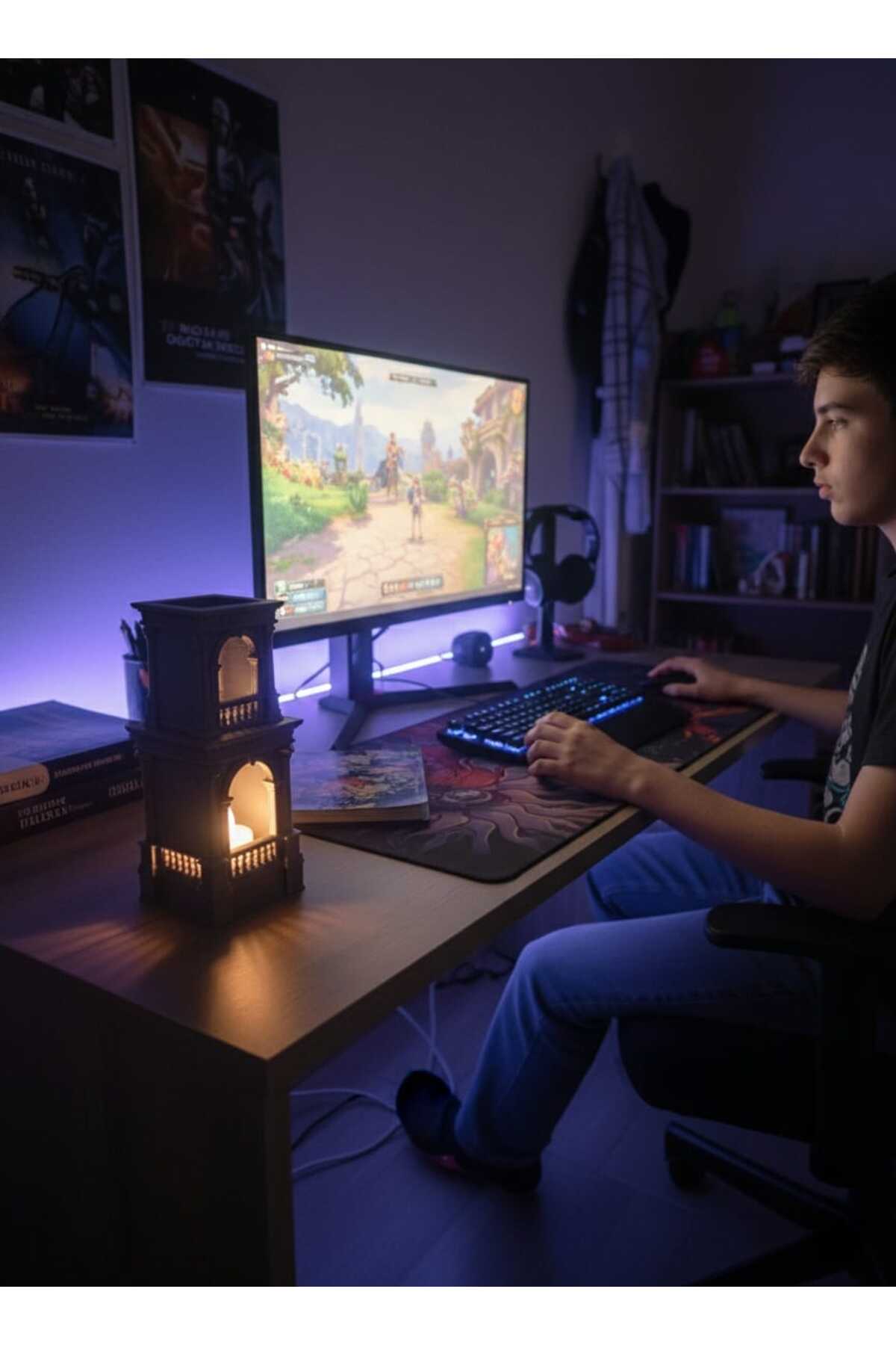 3D Dekoratif Osmanlı Dönemi Saray Kulesi Temalı Led Mumluk ve Biblo (Led Mum Hediyedir) - Görsel 3