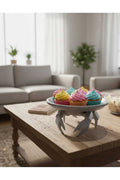 Dekoratif Yengeç Figürü Gri Pratik Ev Gereçleri Sunum Tabak 16 X 16 Cm