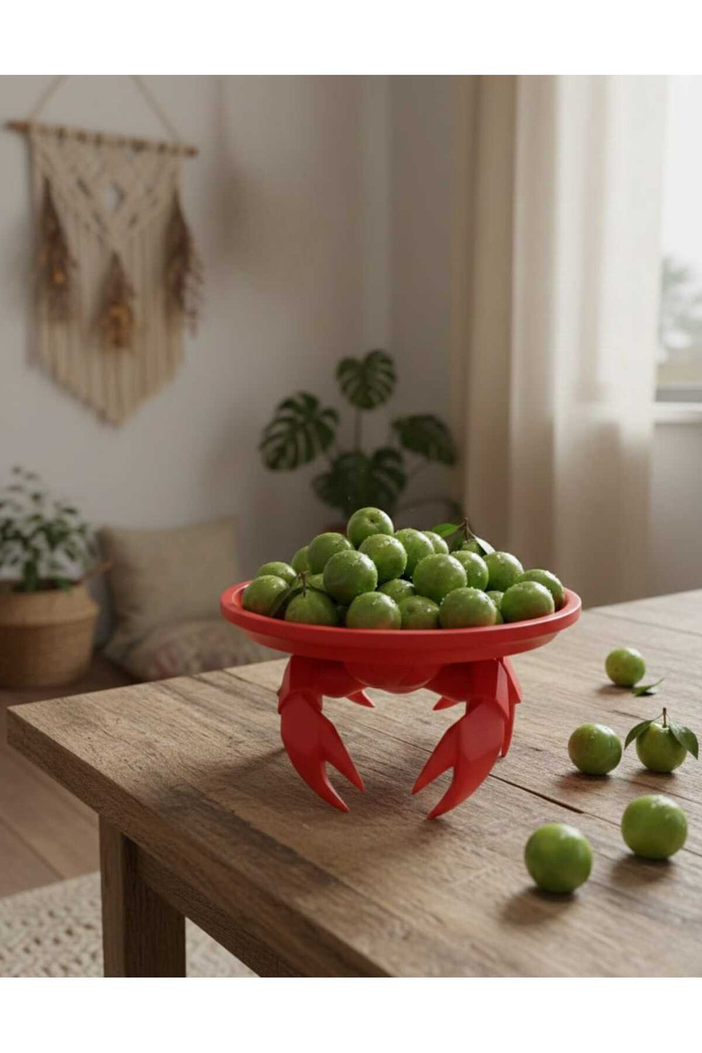 Dekoratif Yengeç Figürü Kırmızı Pratik Ev Gereçleri Sunum Tabak 16 X 16 Cm - Görsel 2