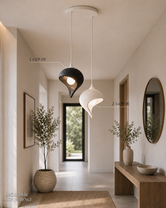 
2'li Beton Dokulu Damla Sarkıt Avize | 3D Baskı PLA Gövde | 25 cm | E27 Ampul Dahil